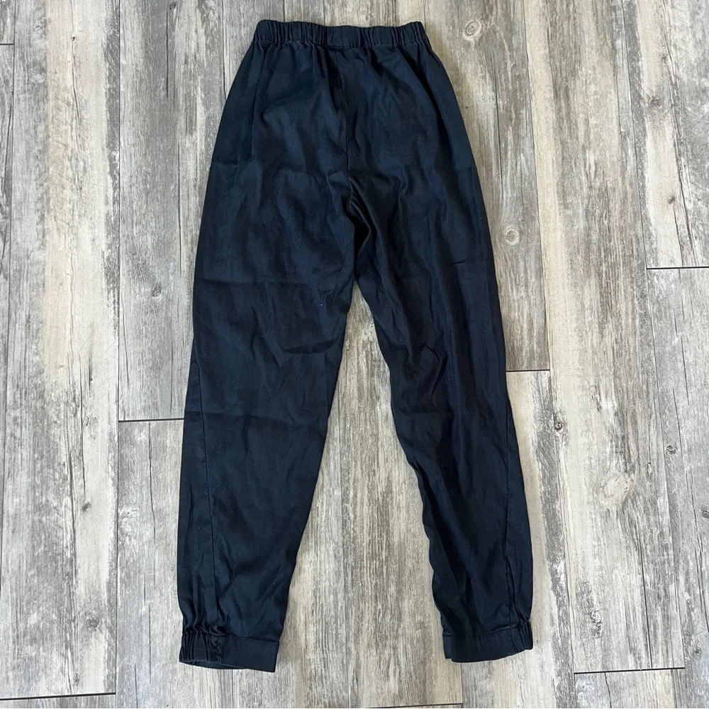 Aritzia Babaton Linen Blend Elastic Waistband Joggers in Black